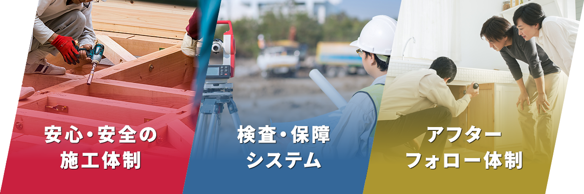 安心・安全の施工体制 検査・保証システム アフターフォロー体制