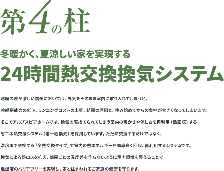 第4の柱 冬暖かく、夏涼しい家を実現する 超機密・超高断熱