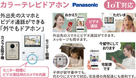 Panasonic カメラ玄関子機広角レンズ搭載