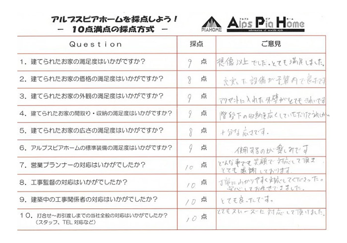 お客様のリアルインタビューアンケート