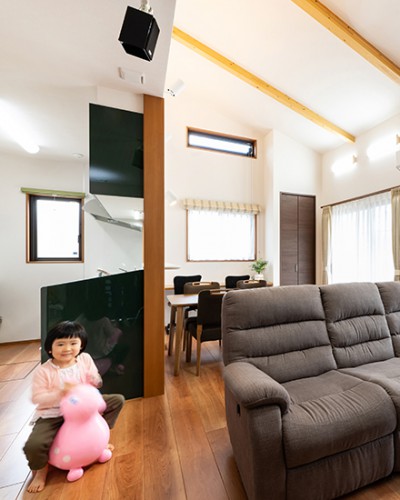 全ての部屋がつながる平屋の家