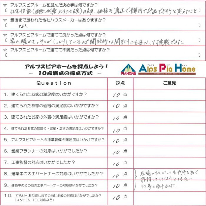 安心してお任せできました