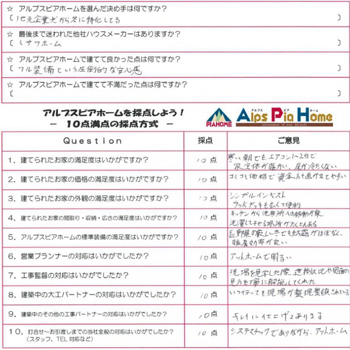 冬も快適に過ごせる標準装備に満足！