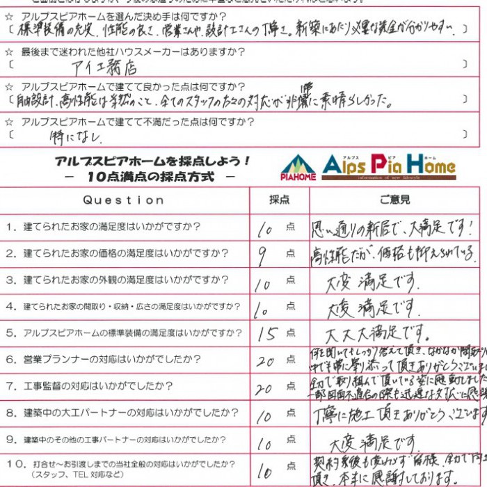 施主に寄り添った丁寧な対応と心強いスタッフの皆様に感謝