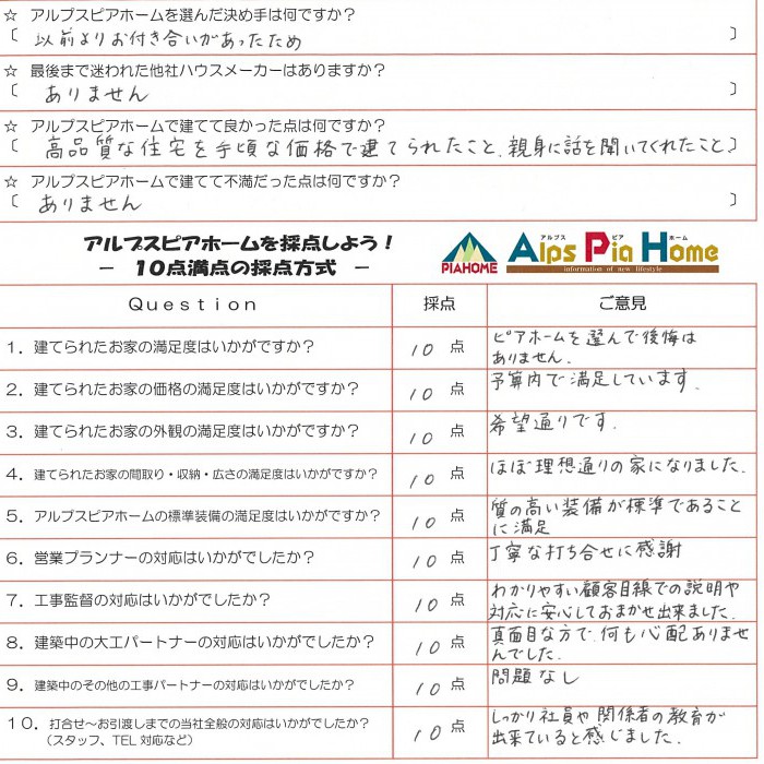 全ての面で不安でしたが、とても親しみやすく逆にわがままを聞いて頂きました